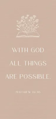 Metallschild with God - MATTHEW 19.26