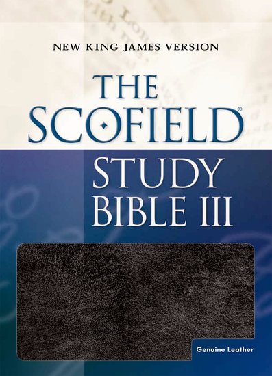 Anglais, Bible NKJV, Scofield Study Bible III, cuir, noire, onglets