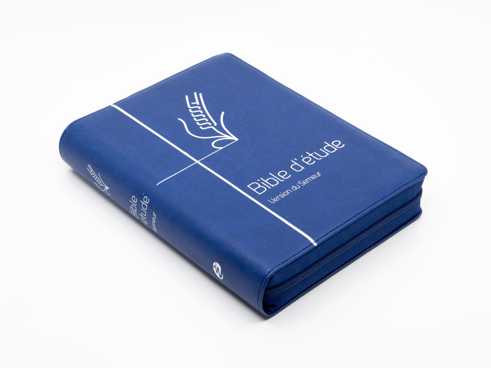 Bible d'étude Semeur 2015, bleue - couverture souple, avec fermeture éclair