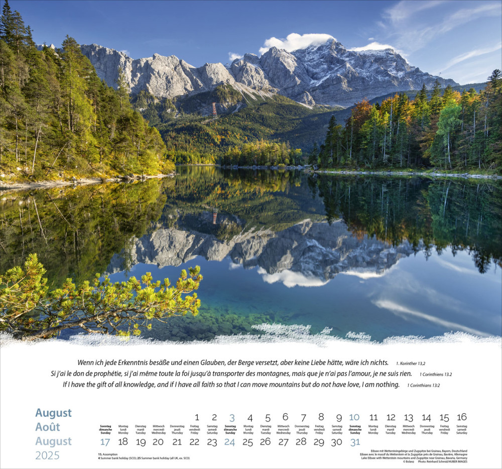 Berge dreisprachig: Deutsch, Französisch, Englisch - Wandkalender