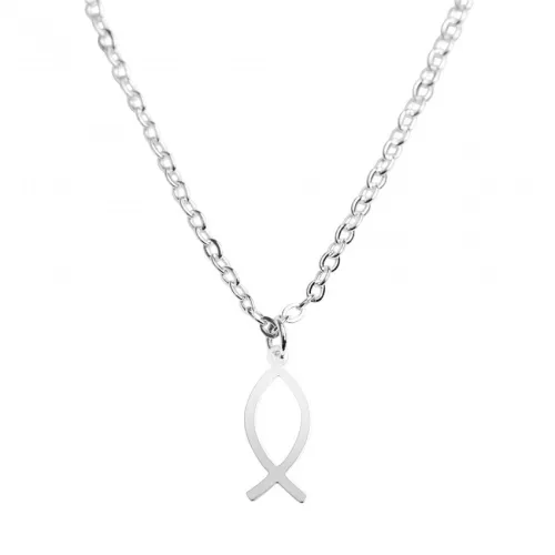 Collier Ichthus acier inoxydable argenté