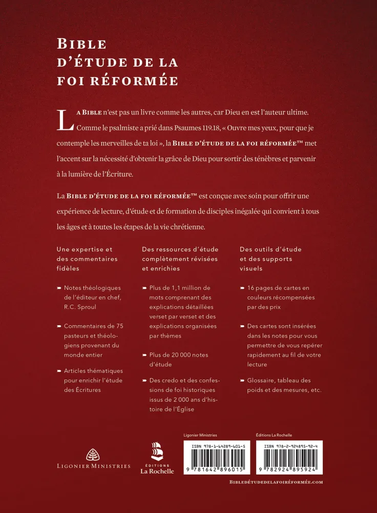 Bible d’étude de la foi réformée - Pourpre - Couverture rigide Bible d’étude de la foi réformée - Pourpre - Couverture rigide