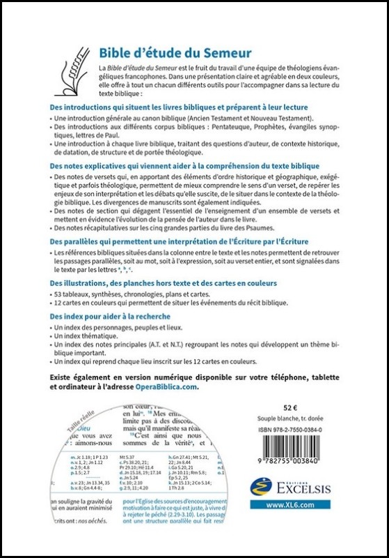 Bible d'étude, version Semeur, blanche - Couverture souple tranche ...