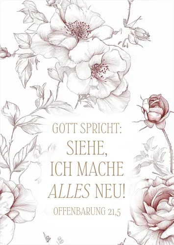 Postkarte JL 2026 Motiv Rosen - Offenbarung 21,5