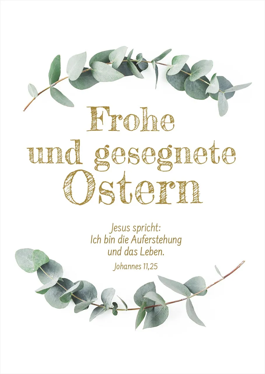 Postkarten Frohe Ostern - Johannes 11,25