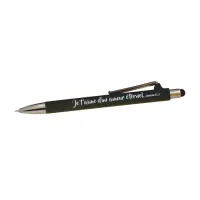 Stylo à bille avec stylet tactile - gris, bleu, marron, rose, lilas