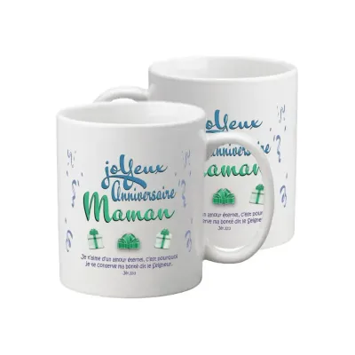 Mug "Je t'aime d'un amour éternel …" Jérémie 31.3 - Anniversaire maman