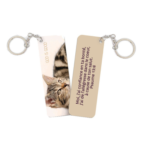 Porte-clés alu - "Si une armée se campait contre moi, mon coeur n'aurait aucune crainte."  Psaume...