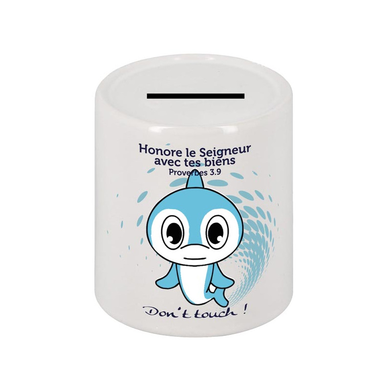 Tirelire dauphin - "Honore le Seigneur avec tes biens." Proverbes 3.9