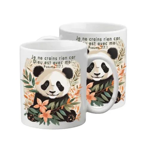 Tasse en plastique incassable pour enfants - "Je ne crains rien car Dieu est avec moi." Psaume 117.1