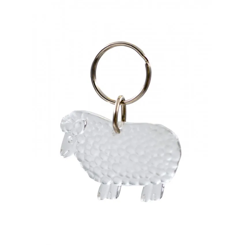 Porte-clé Mouton blanc transparent