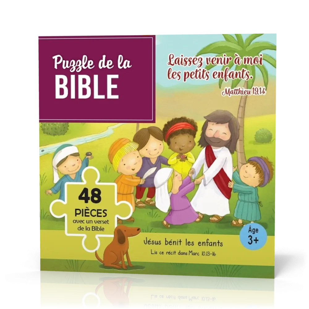 Puzzle de la Bible - Jésus bénit les enfants - Laissez venir à moi les petits enfants - Matthieu...