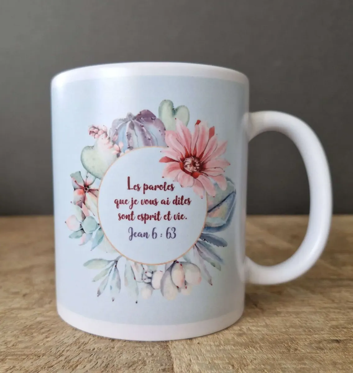 Mug "Les paroles que je vous ai dites sont esprit et vie" Jean 6.63 - Finition mate