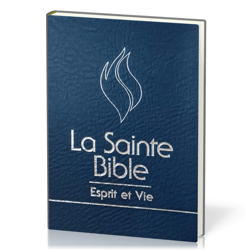 Bible Segond 1910 Esprit et Vie - simili cuir souple bleu nuit, tranche or et onglets