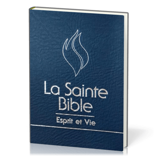 Bible Segond 1910 Esprit et Vie - simili cuir souple bleu nuit, tranche or et onglets