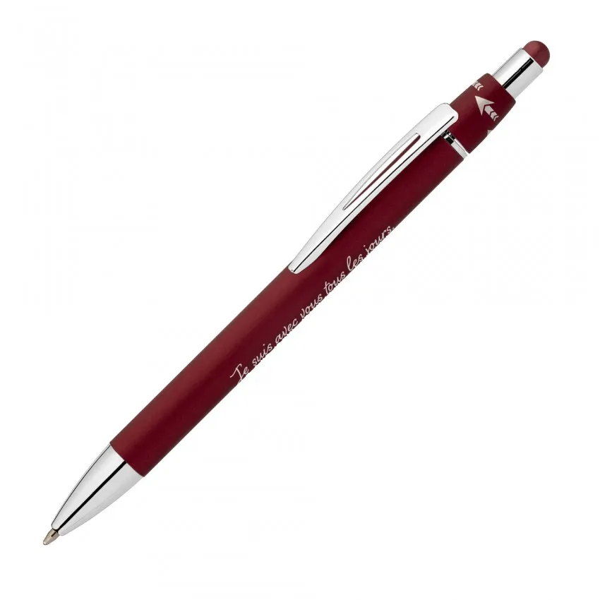 Stylo en métal aluminium avec fonction rotative - Rouge, Bleu ou Noir