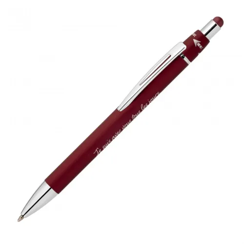 Stylo en métal aluminium avec fonction rotative - Rouge, Bleu ou Noir