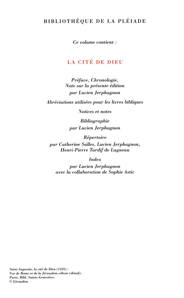 Cité de Dieu (La) - Œuvres II