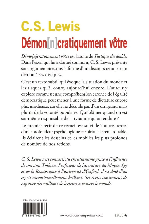 Demo[n]cratiquement vôtre - Screwtape porte un toast et autres textes