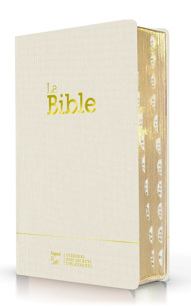 Bible Segond 21 compacte (Premium Style) - couverture souple toile blanche, avec tranches dorées...