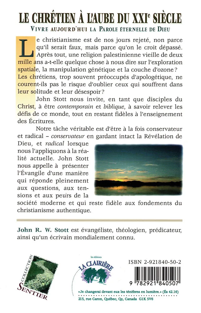 Chrétien à l'aube du XXIème siècle (Le) - Vivre aujourd'hui la parole éternelle de Dieu -...
