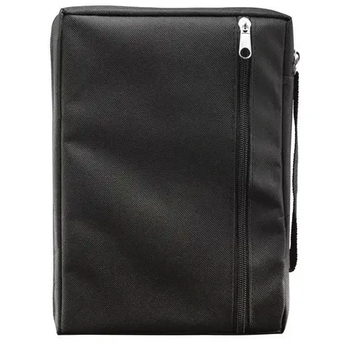 Bibelhülle Ichtus XS - schwarz, mit Reissverschluss, Seitentasche und Tragehenkel