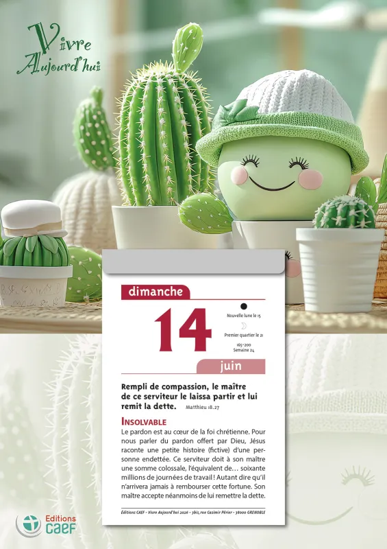Vivre aujourd'hui - calendrier phmride,  suspendre et effeuiller,  grande plaque