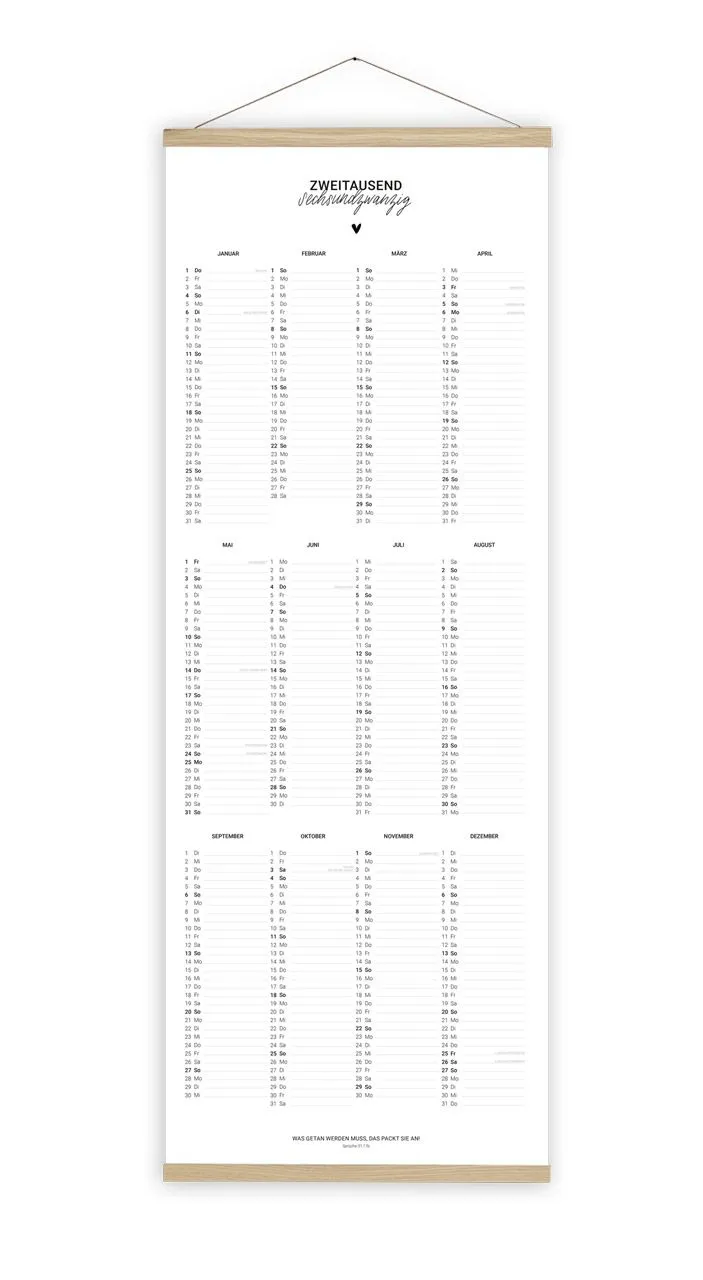 Kalender Zweitausendsechsundzwanzig Poster - Posterkalender
