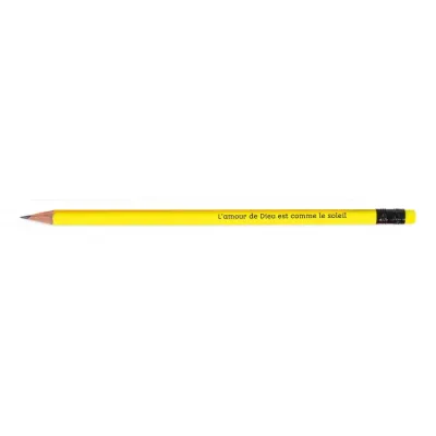 Crayon de papier, jaune fluo - "L'amour de Dieu est comme le soleil"