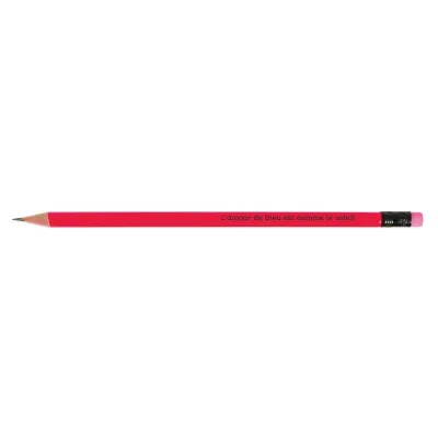Crayon de papier, rose fluo - "L'amour de Dieu est comme le soleil"