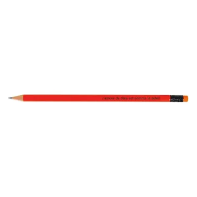 Crayon de papier, orange fluo - "L'amour de Dieu est comme le soleil"