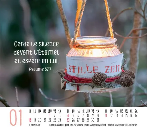 Art de vivre - Mini calendrier de table