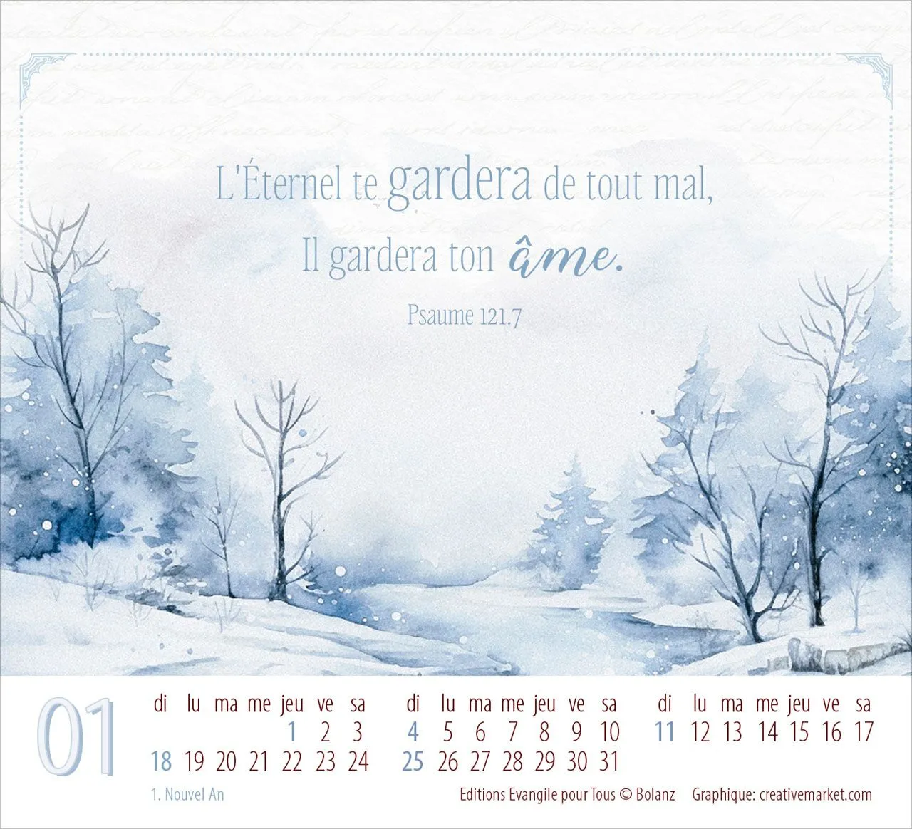 Splendeur - Mini calendrier de table