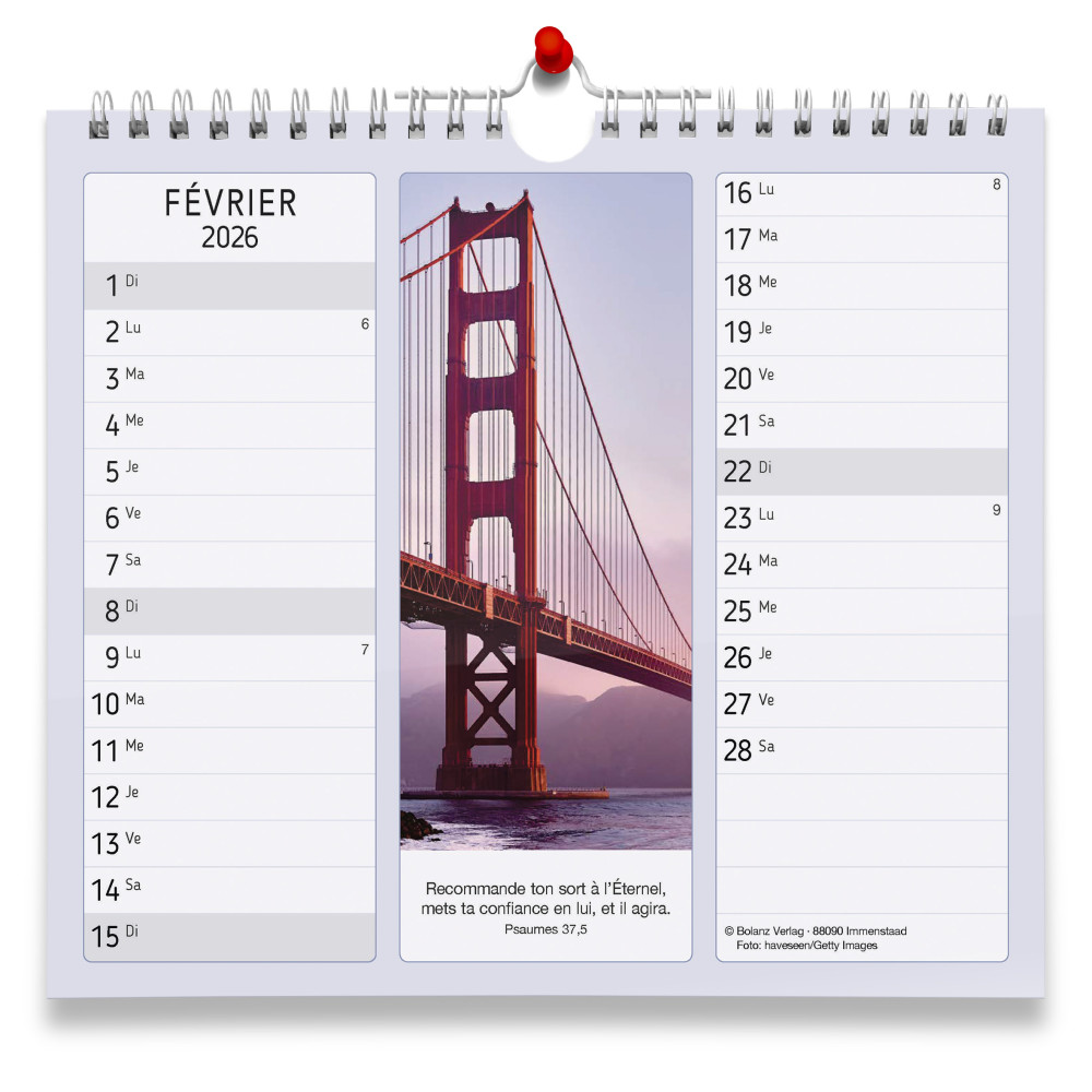 Partage - calendrier de table