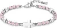 Bracelet de perles "Croix"-Rose