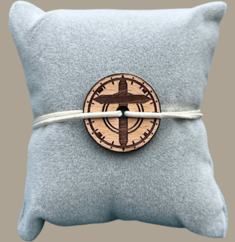 Bracelet "Disciple Judée" médaillon croix bois-Gris