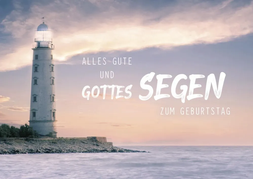Postkarte Leuchtturm Alles Gute - 4. Mose 6,24