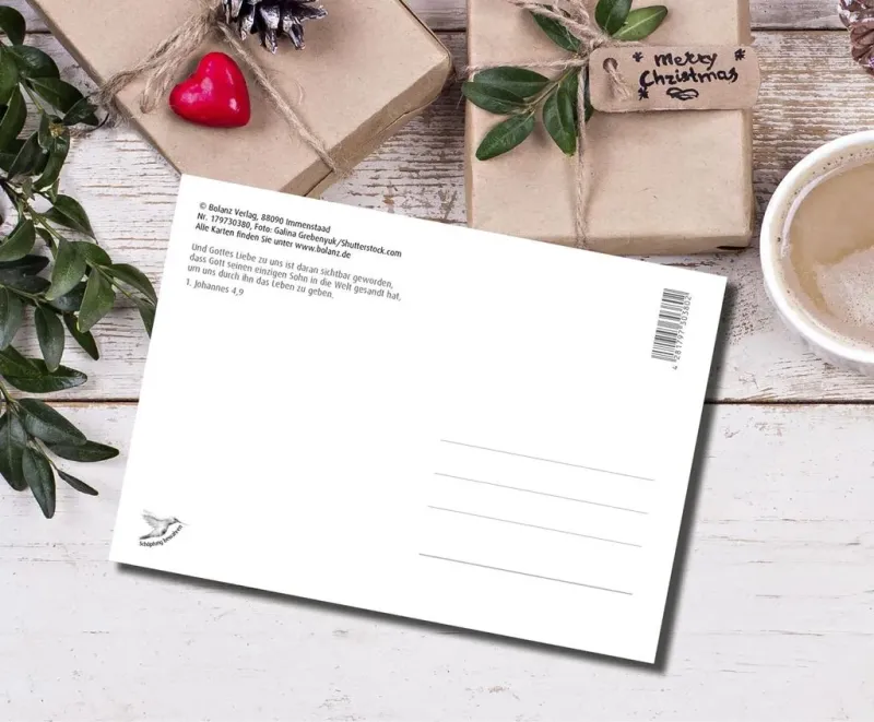 Postkarte Weihnachtszeit Kerzen - 1. Johannes 4,9