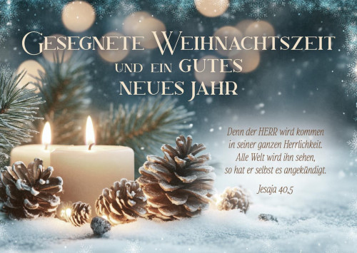 Postkarten Weihnachtszeit Kerzen - Jesaja 40,5