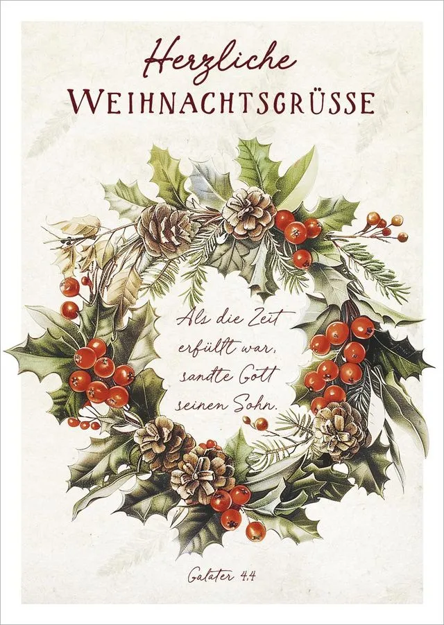 Postkarte Weihnachtsgrüsse - Galater 4,4