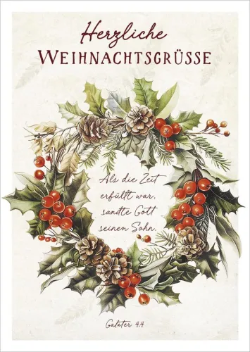Postkarte Weihnachtsgrüsse - Galater 4,4