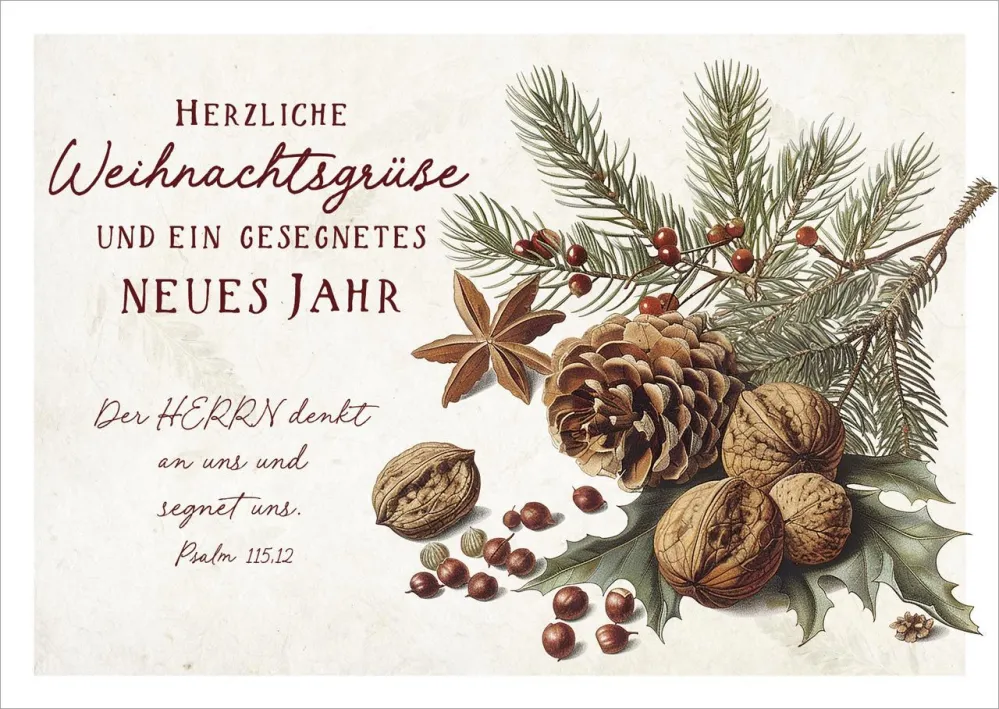 Postkarten Weihnachtsgrüße - Psalm 115.12