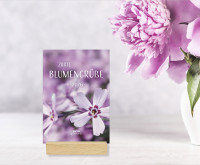 Zarte Blumengrüsse - Tischkalender mit Holzaufsteller