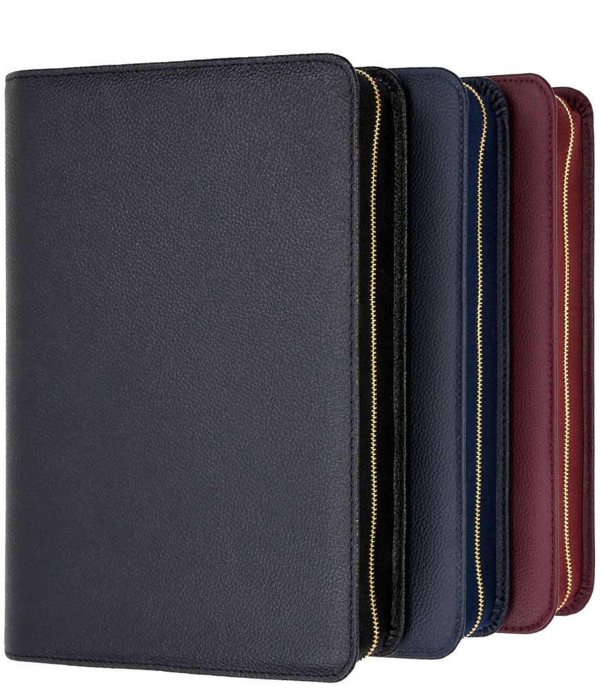 Étui pour Bible Schlachter 2000 édition de poche - Cuir de vachette, grain fin, bleu foncé