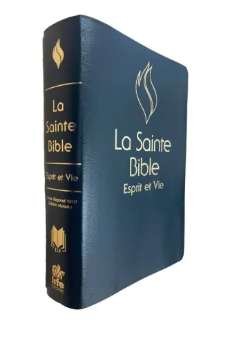 Bible Segond 1910 Esprit et Vie - simili cuir souple bleu nuit, tranche or et onglets