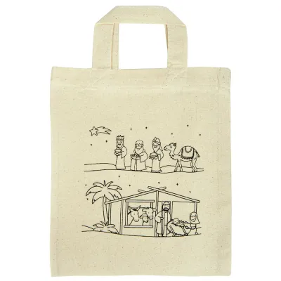 Sac à colorier en coton "Nativité" - pour enfants