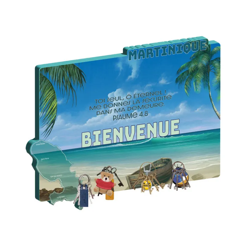 Cadre bois accroche-clés Martinique - « Toi seul, Ô Eternel !  Me donnes […] »