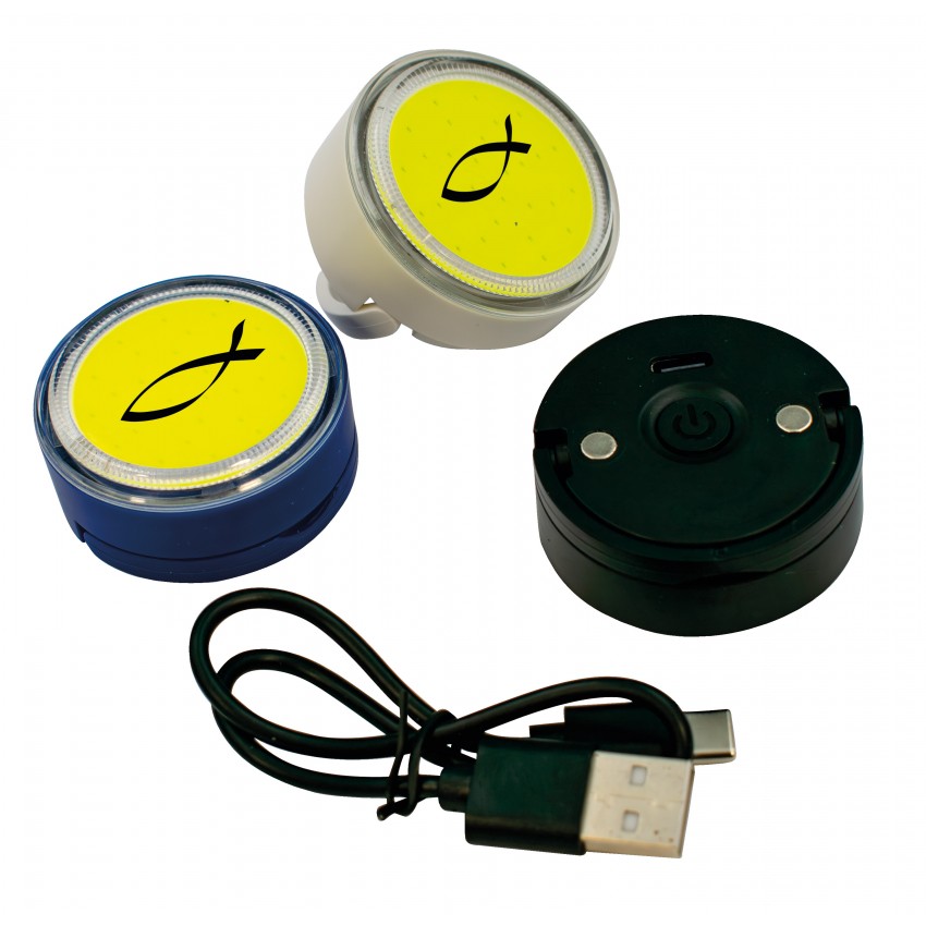 Mini-lampe Ichthus bleue