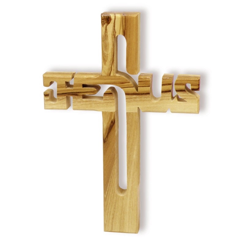 Petite croix en bois "Jésus"