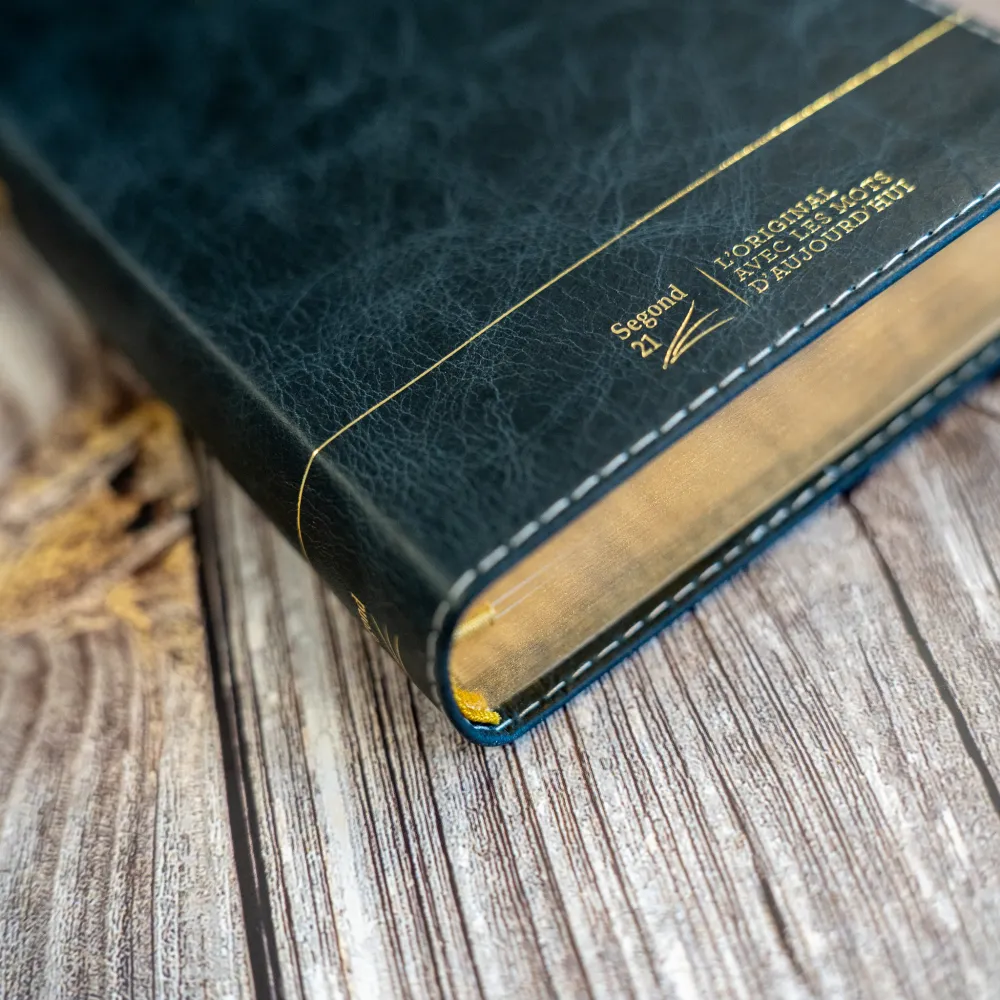 Bible Segond 21 compacte (Premium Style) - couverture souple, cuir anthracite, avec tranches dorées